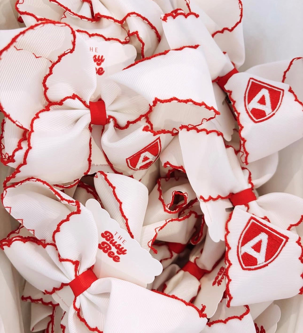 Bow - White with Red Trim