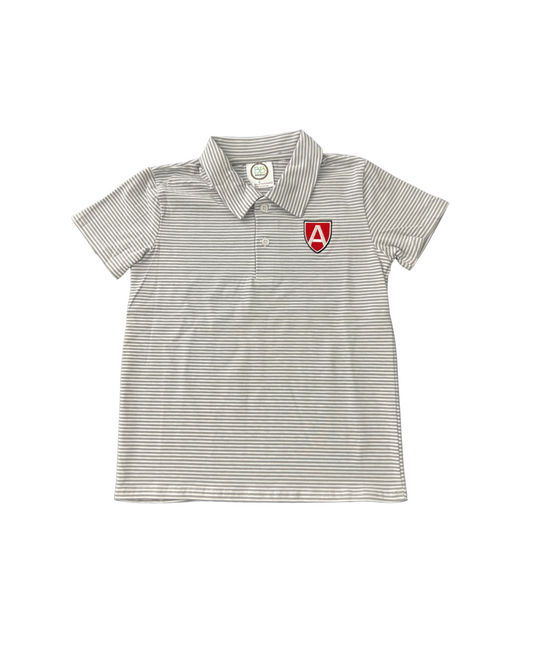 Gray Striped Polo
