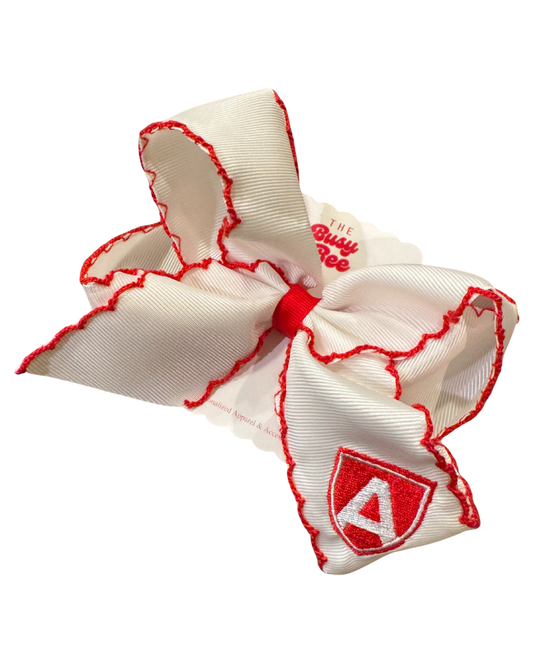 Bow - White with Red Trim