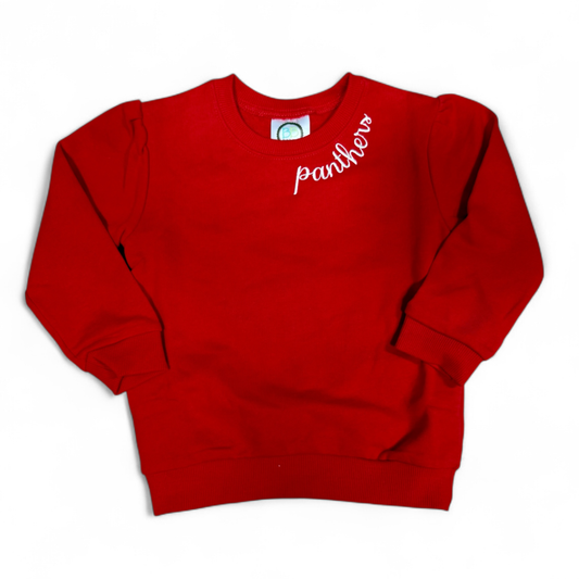 Girls' Puff Sleeve Sweatshirt with embroidery